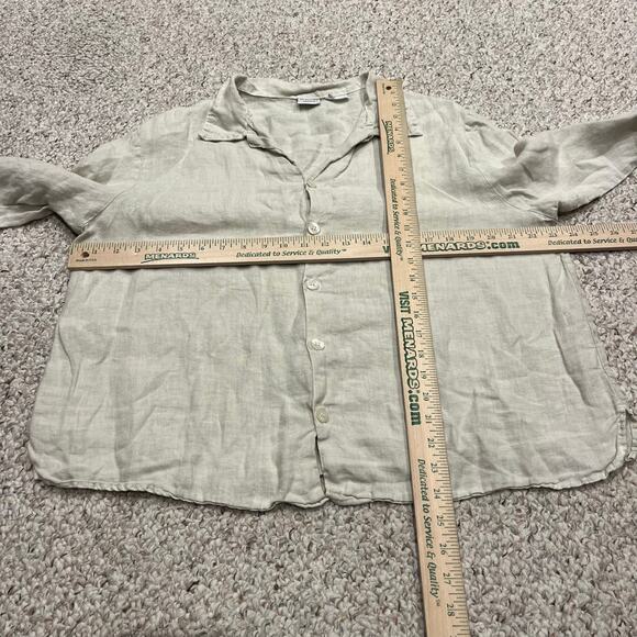 CP Shades 100% Linen Button Down Shirt Sz L Beige Coastal Lightweight Beach - Picture 4 of 6